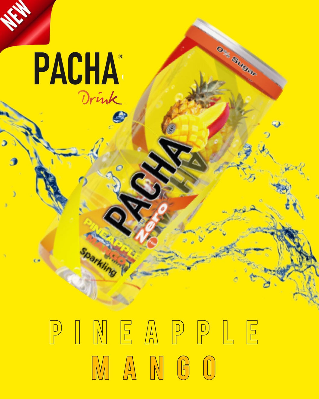 Pineapple & Mango - 250ml Can 0% Sugar - Pacha